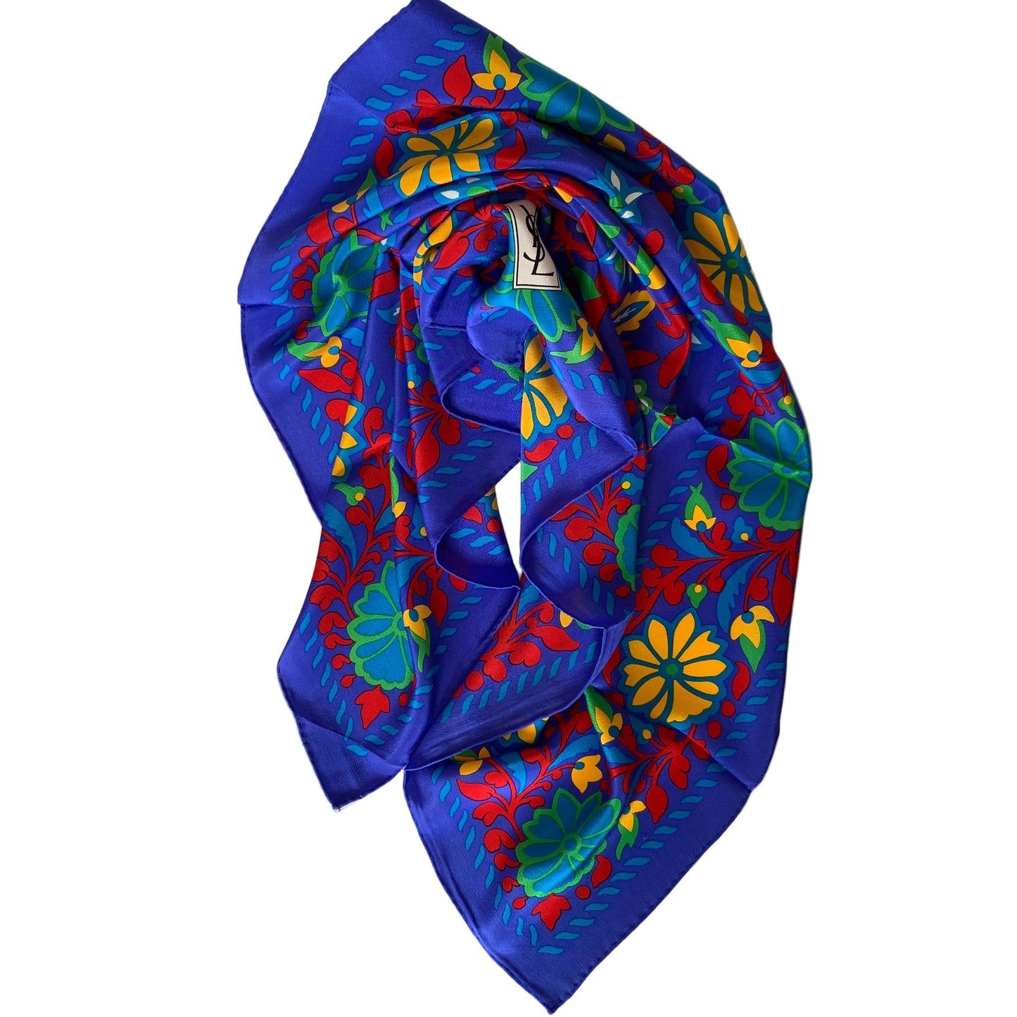 Yves Saint Laurent silk scarf Authentic with COA 26.5 inch length