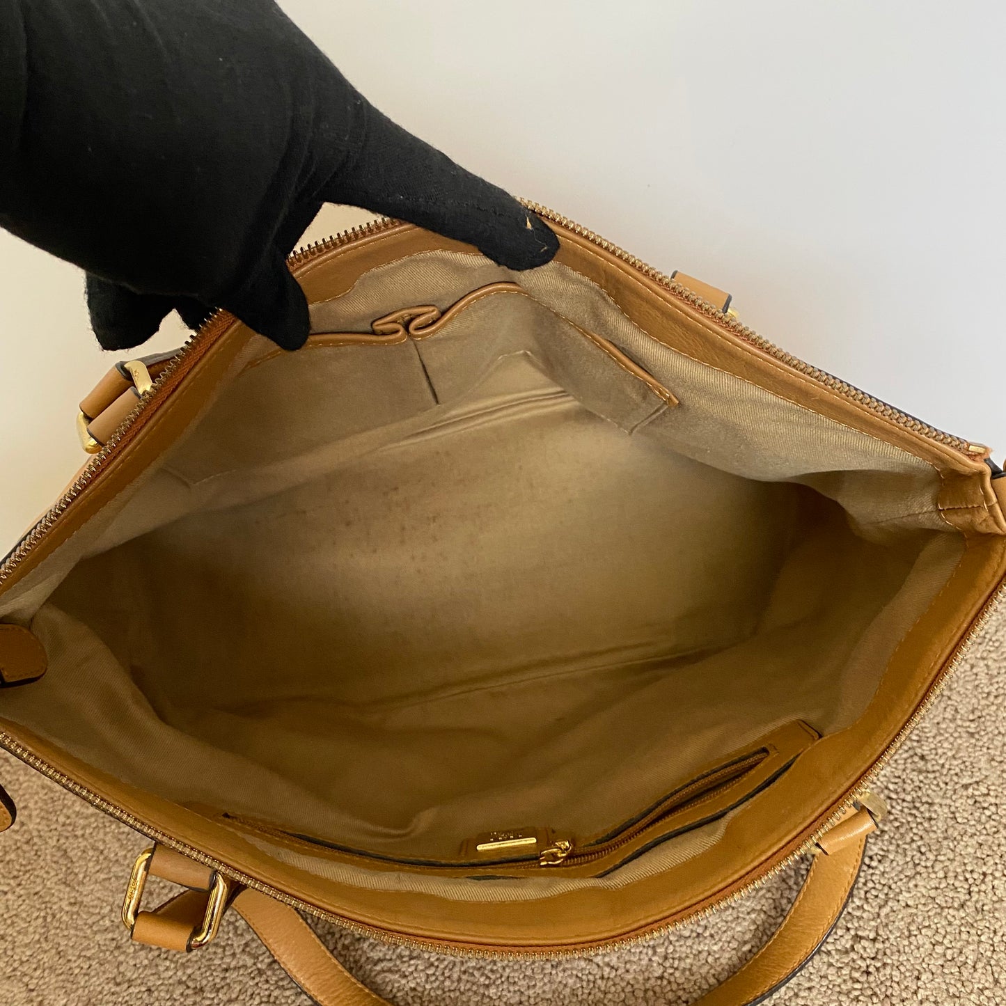MCM cognac visetos tote  shoulder bag Authentic with COA