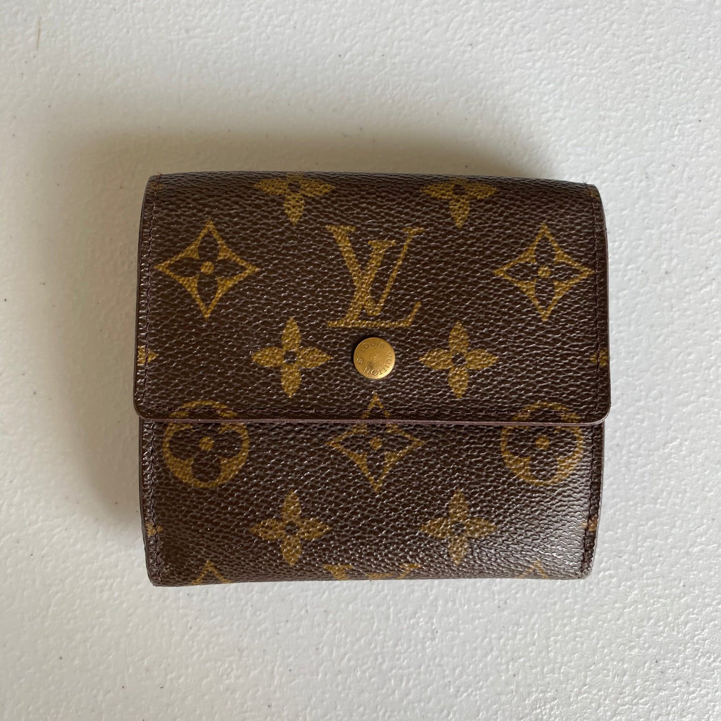 Louis Vuitton unisex monogram trifold wallet th0995 authentic with coa