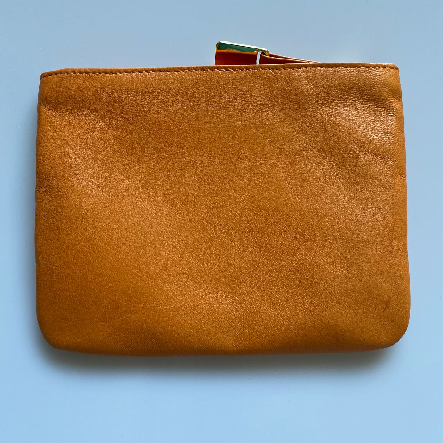 Loewe anagram yellow leather pouch authentic with COA