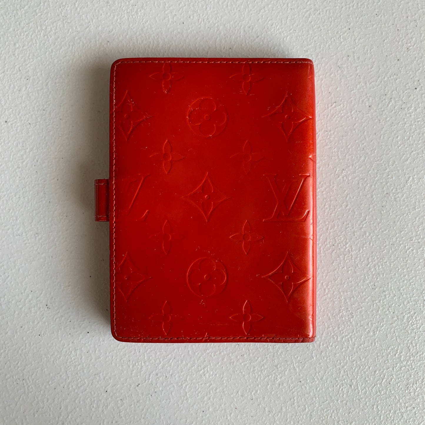 Louis Vuitton red monogram vernis Agenda CA0093 authentic with COA