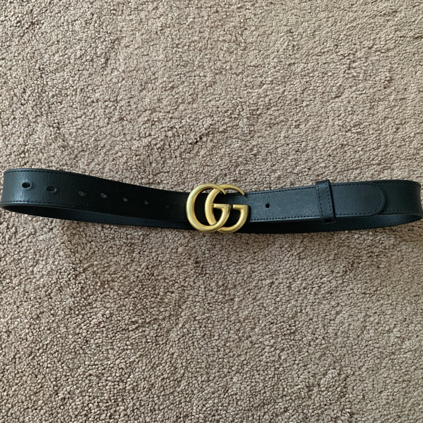 Authentic Gucci unisex GG marmont black leather belt