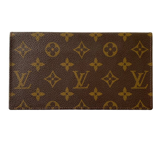 Louis Vuitton monogram long passport checkbook cover with COA