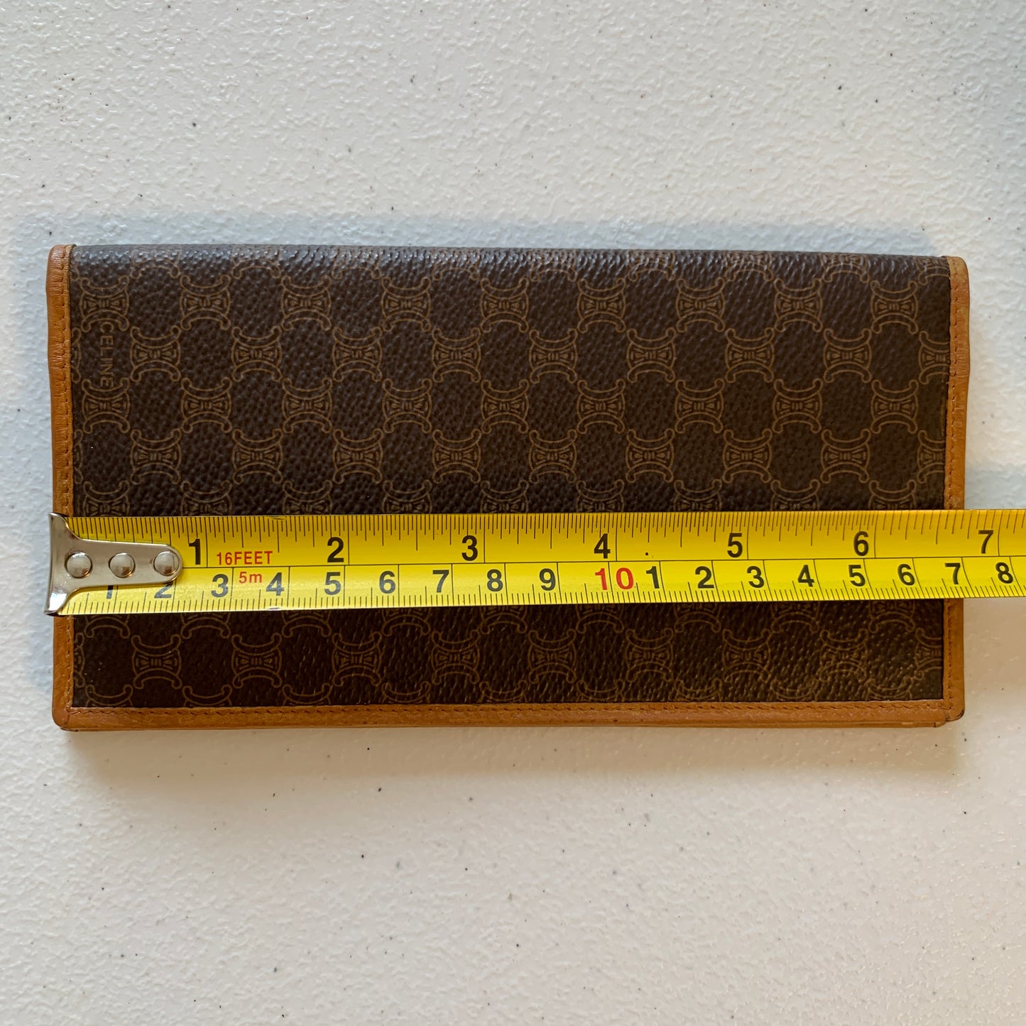 Celine macadam leather long wallet unisex card holder authentic with COA