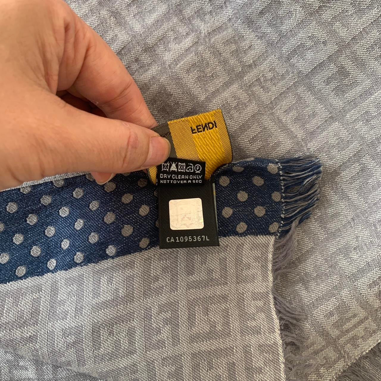 Authentic FENDI unisex All Season monogram silk and cotton scarf