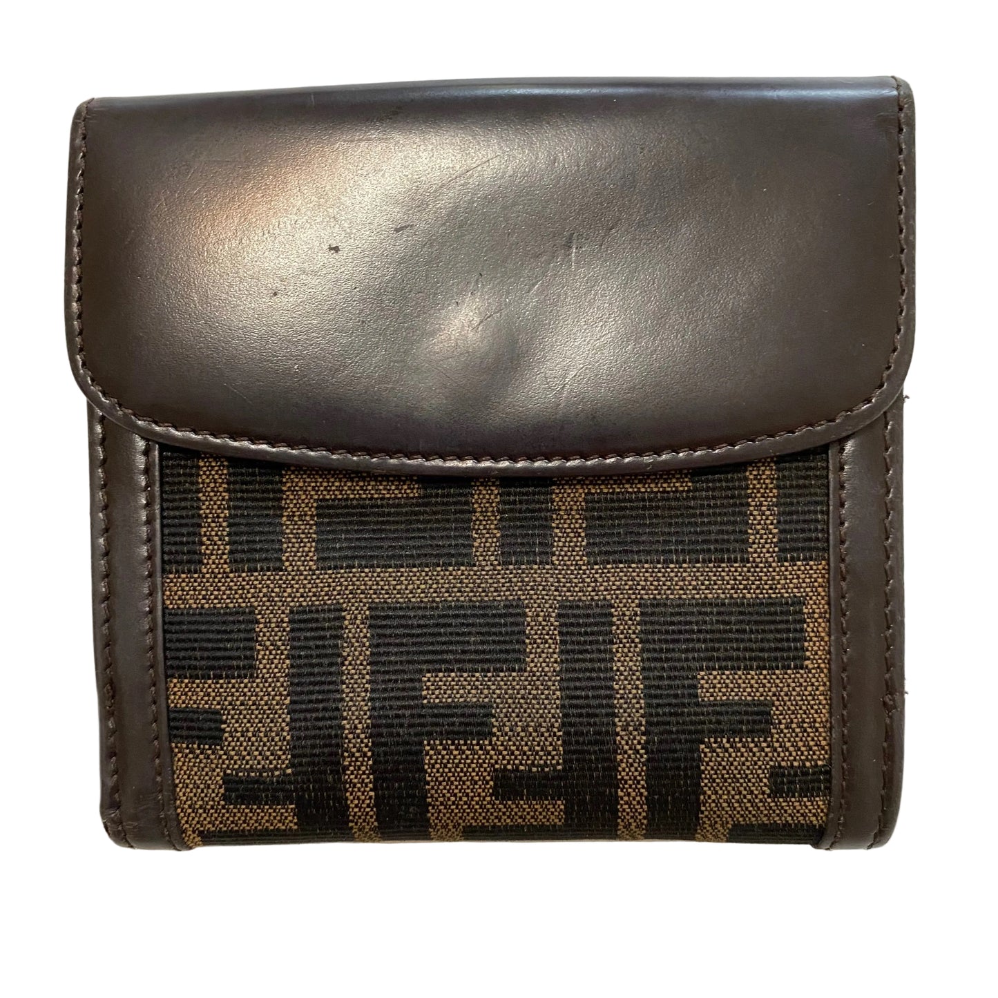 Fendi FF zucca monogram compact wallet Authentic with coa