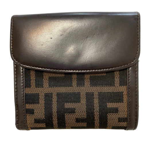 Fendi FF zucca monogram compact wallet Authentic with coa