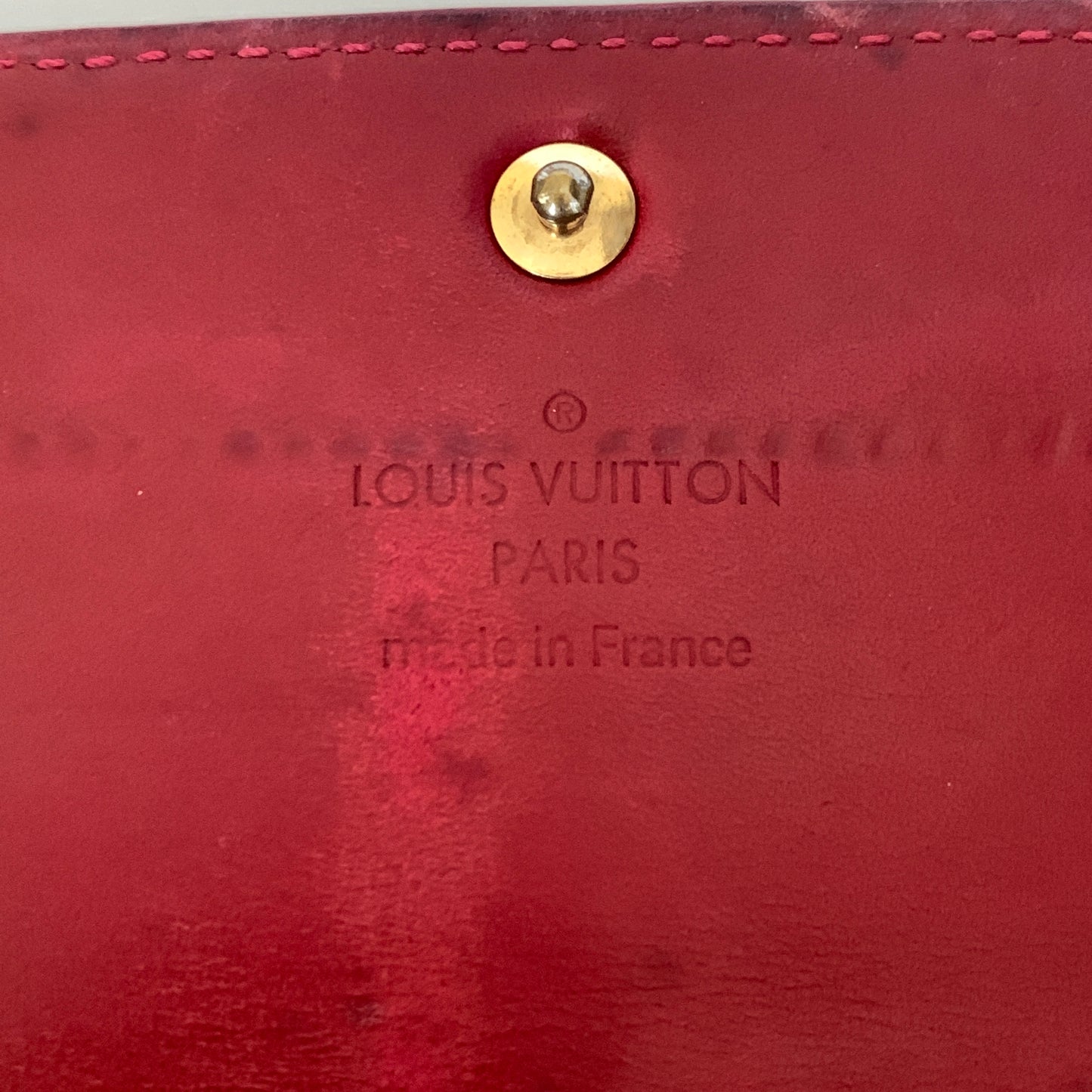 Louis Vuitton red Vernis monogram TS0730 long wallet Authentic with COA