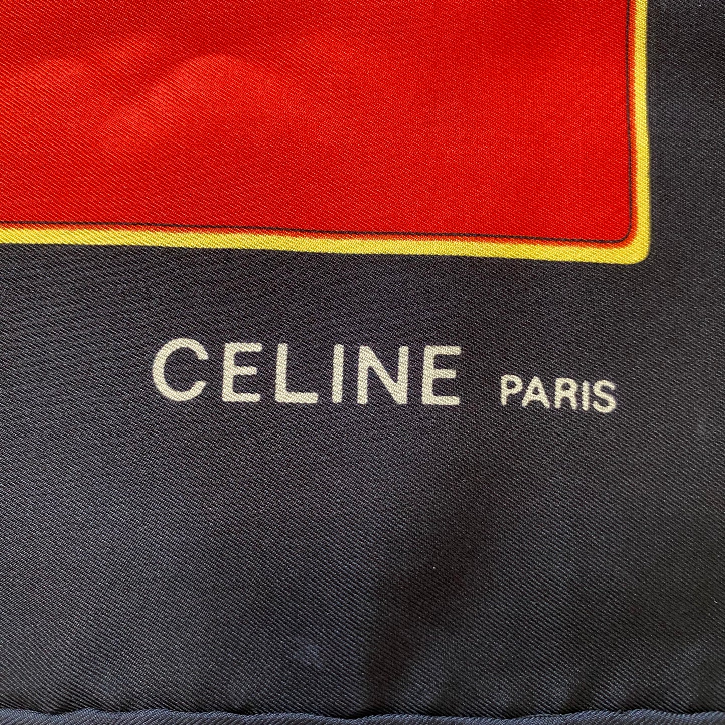 Celine large silk square scarf 33 inch Authentic with coa
