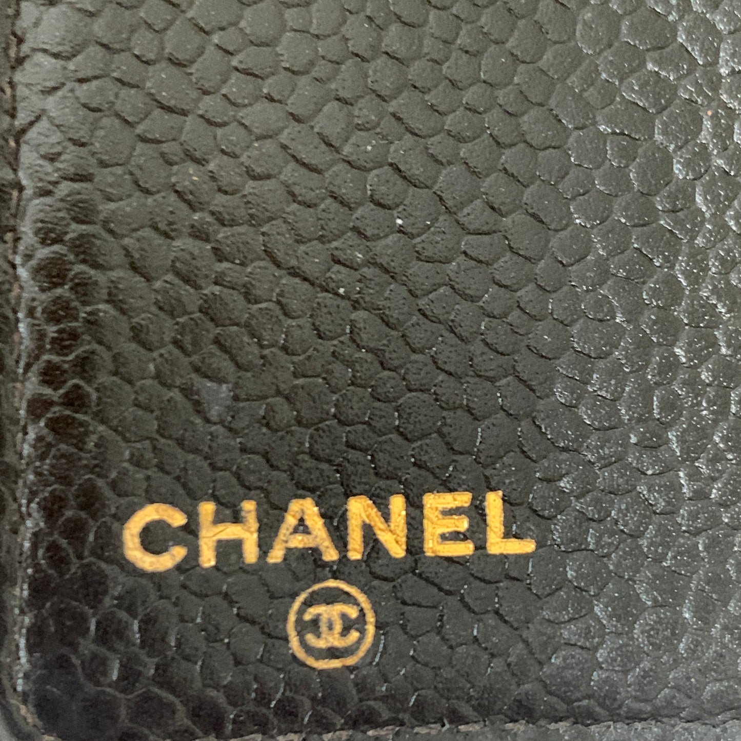Chanel CC black caviar leather agenda planner Authentic with COA