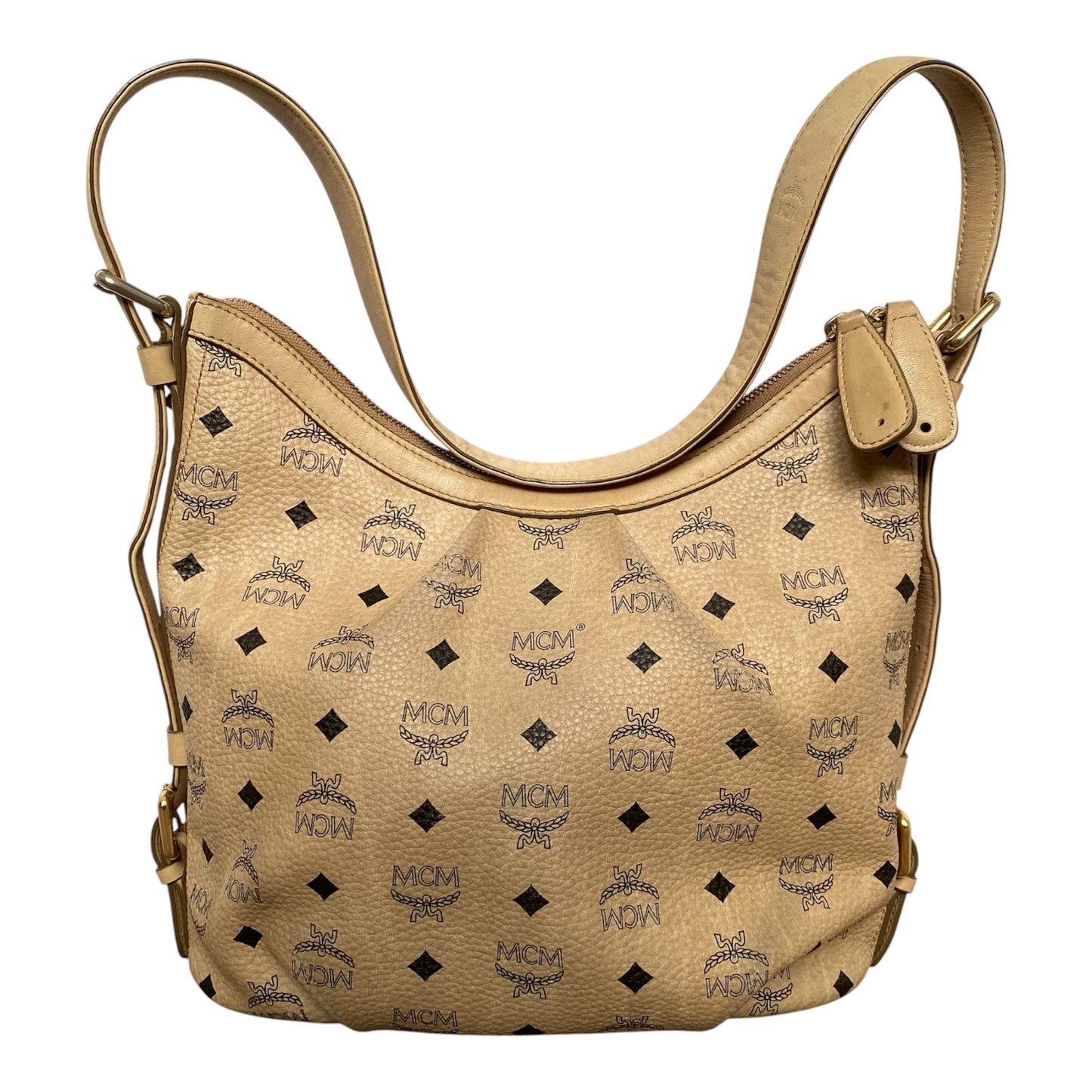 MCM beige visetos shoulder bag Authentic with COA
