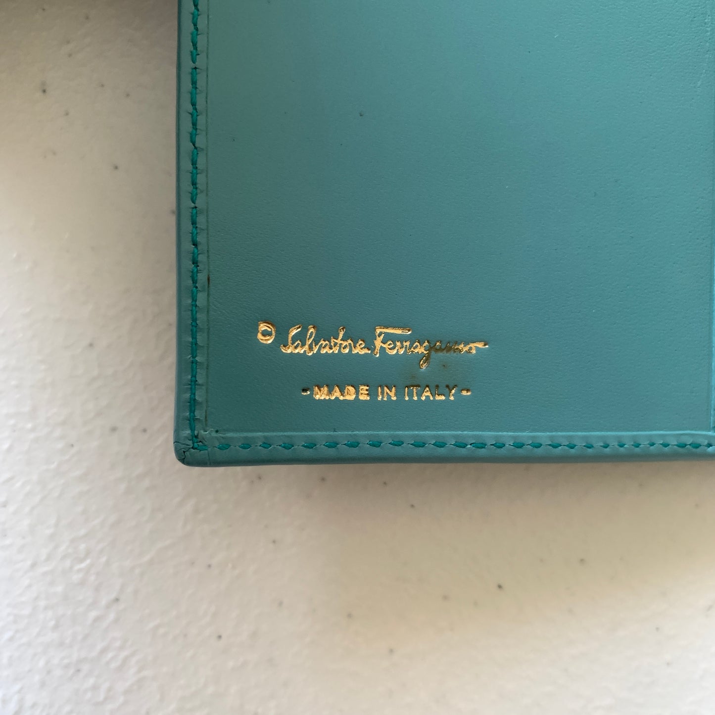 Ferragamo blue leather long wallet Authentic with COA