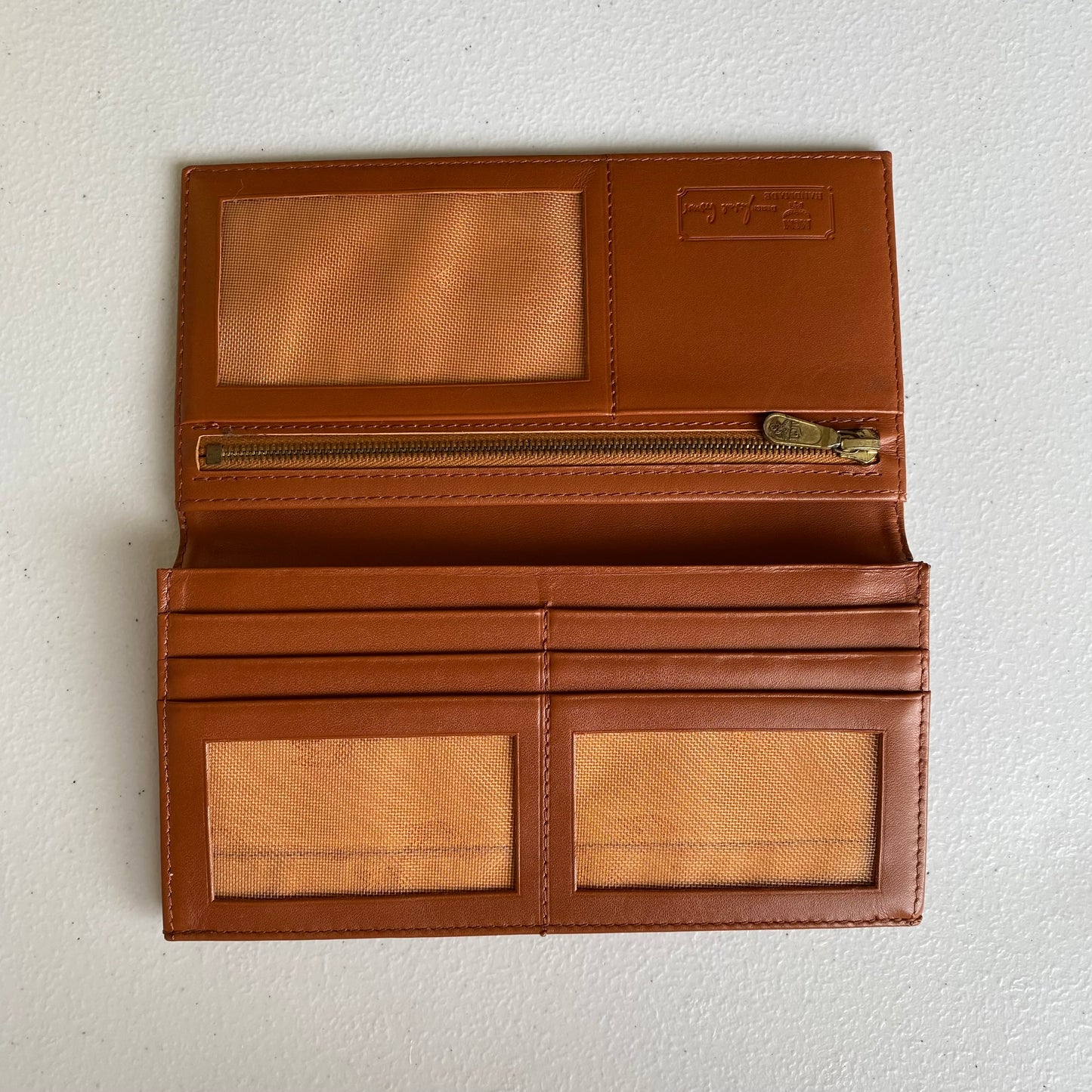 MCM cognac unisex long wallet authentic with coa 7.3x3.8