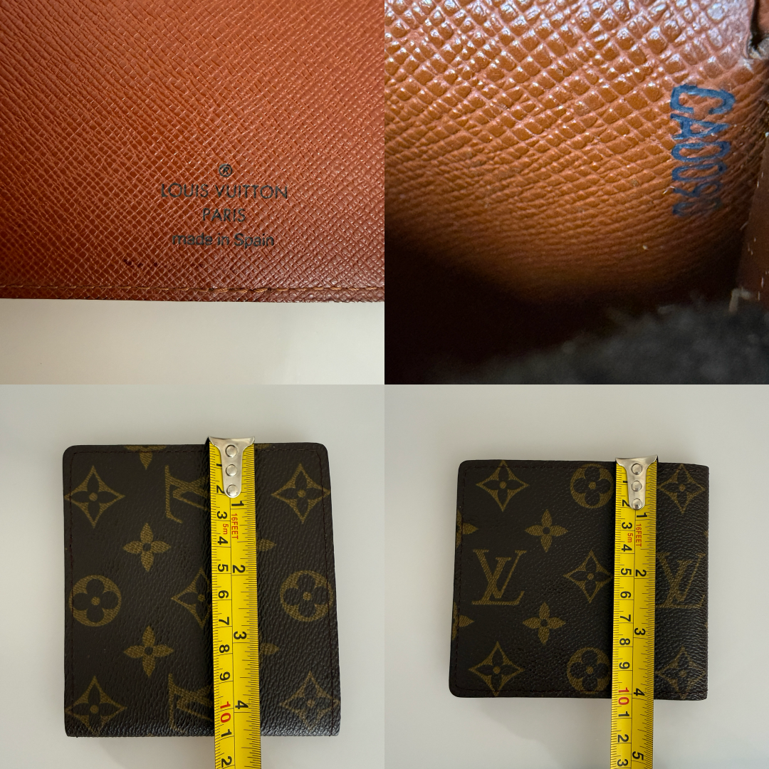 Louis Vuitton monogram men’s bifold wallet authentic with COA CA0090