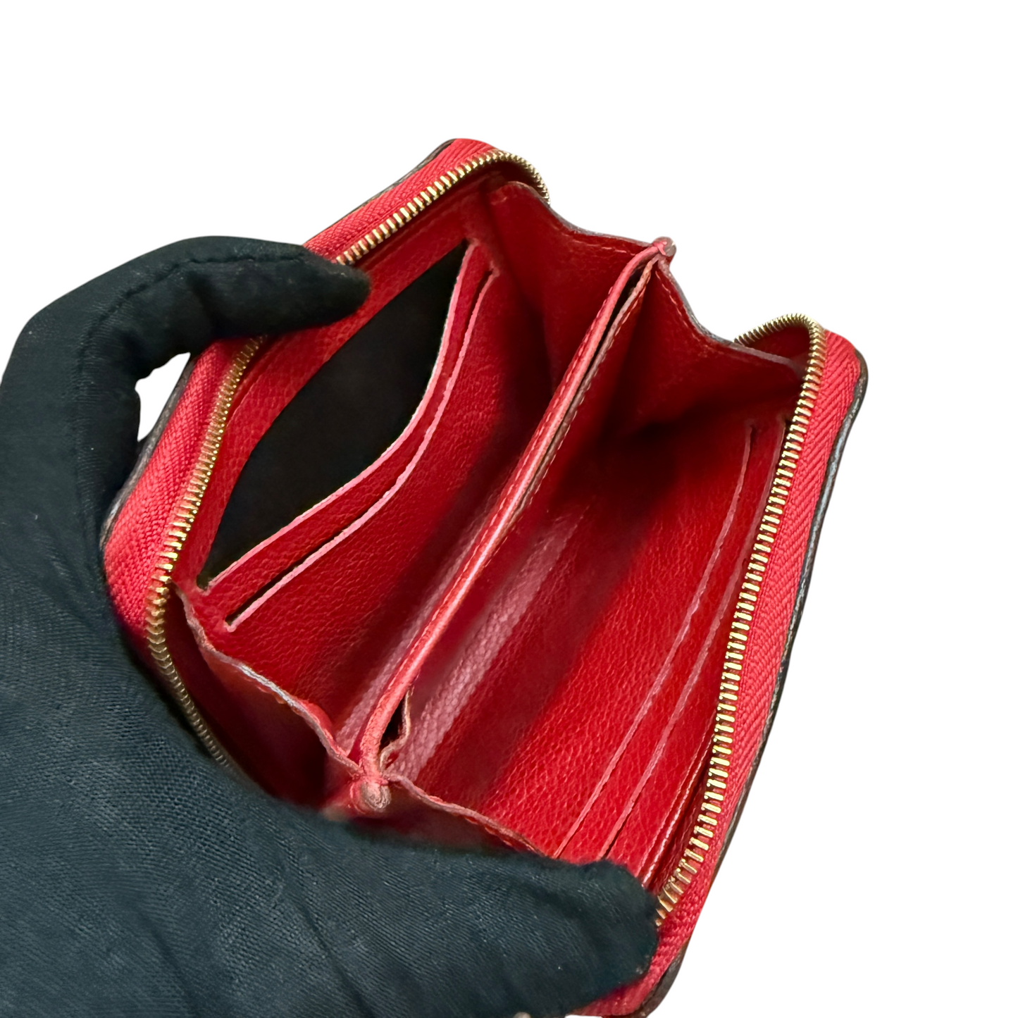 Louis Vuitton red zipper pouch TS1055 authentic with COA