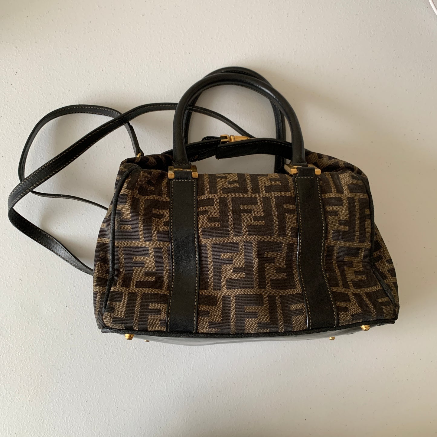 Fendi zucca monogram 2 way bag authentic with COA
