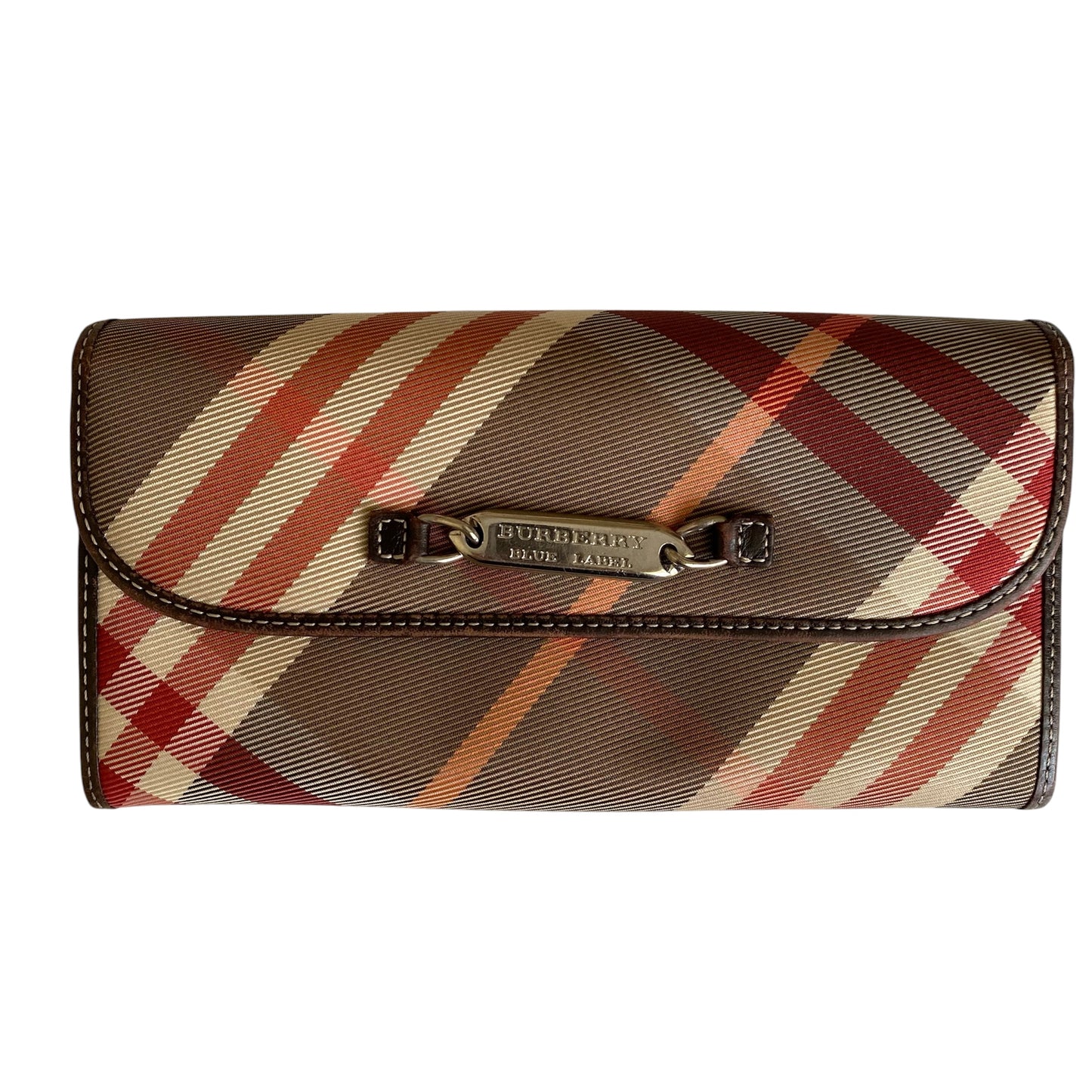Burberry check long wallet authentic with coa