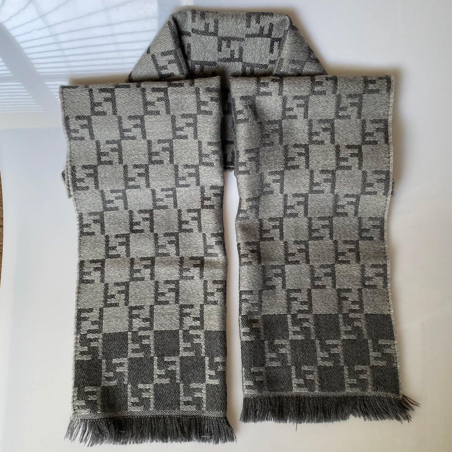 Fendi FF monogram long scarf Authentic with COA 63 inch length 14.5 inch width