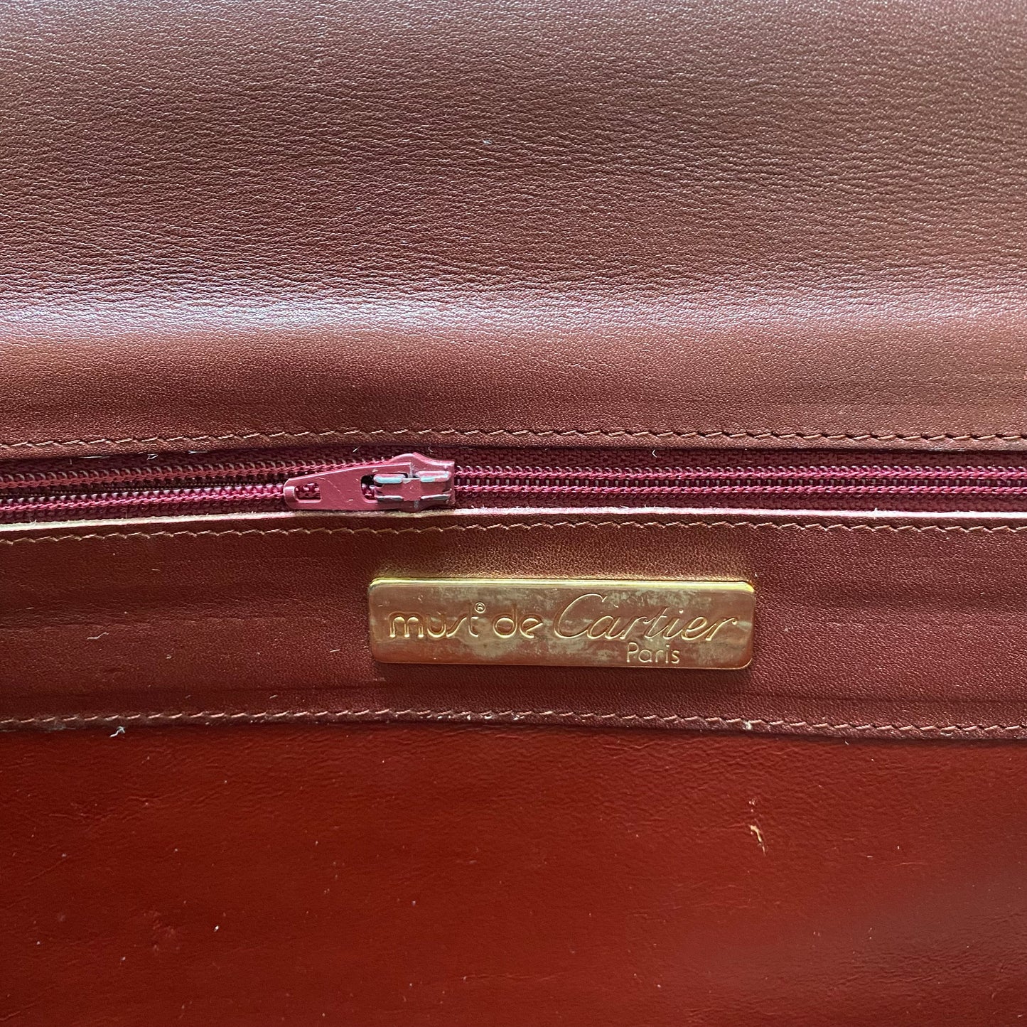Cartier burgundy leather crossbody shoulder bag Authentic with coa 12x8.5x3.5