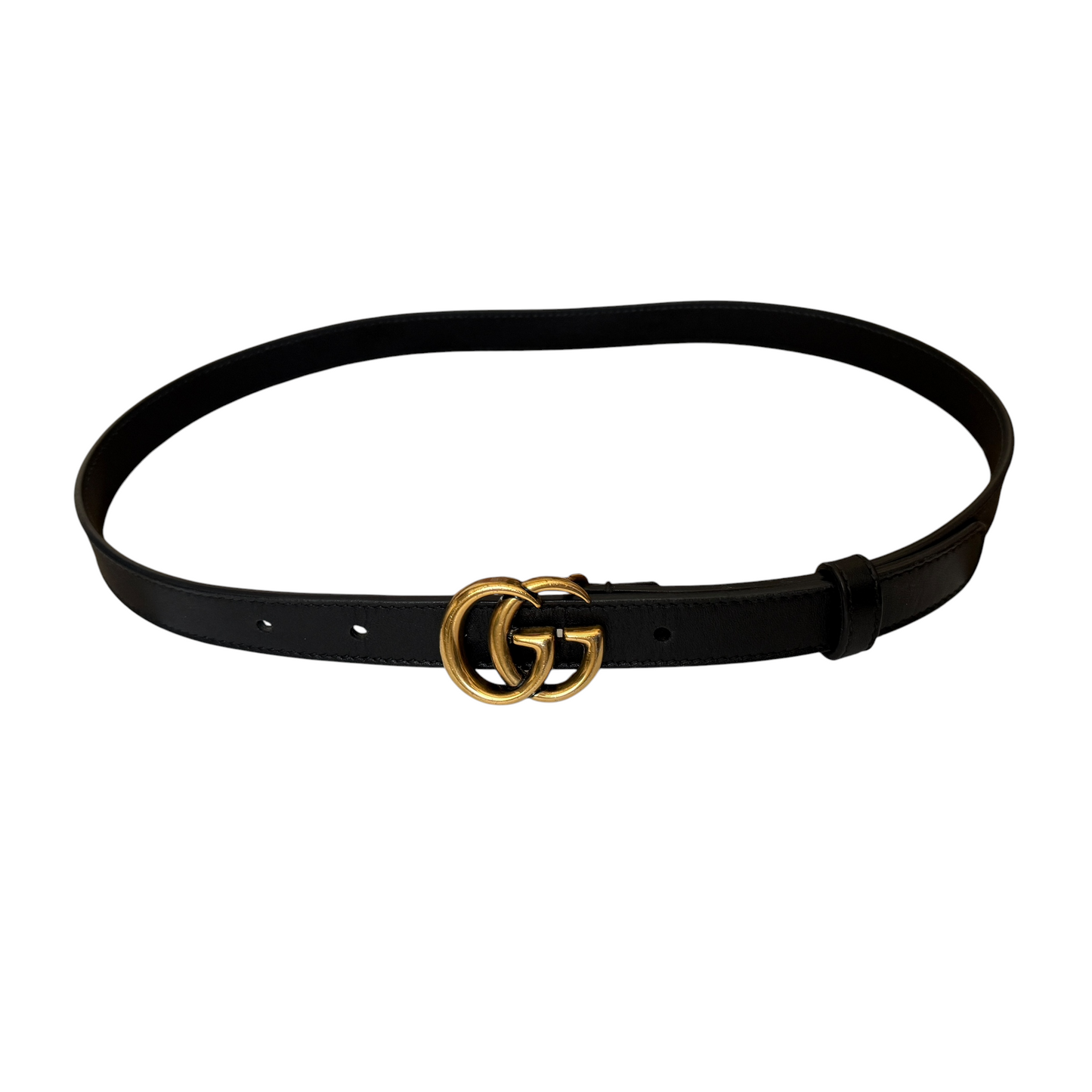 Gucci GG marmont black leather belt size 75/30 authentic with COA