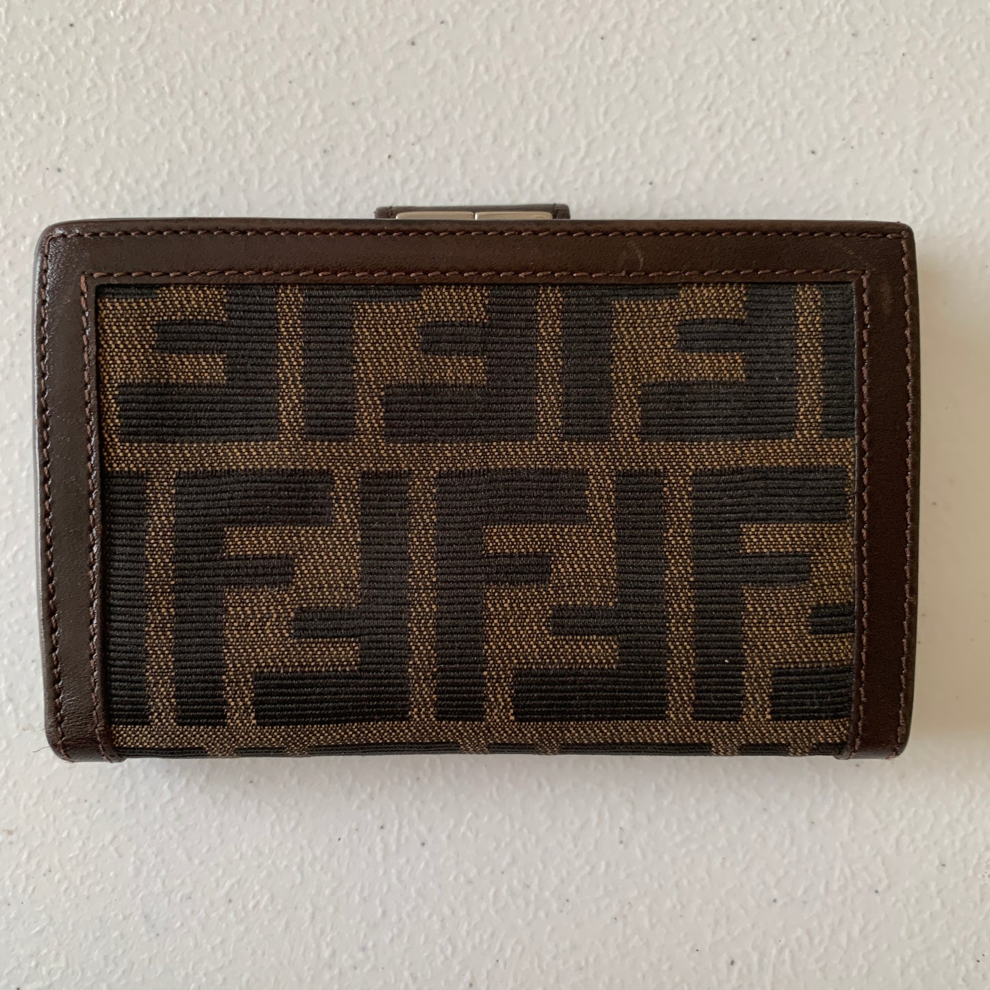 Fendi FF zucca monogram kisslock Wallet authentic with COA