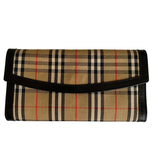 Burberry vintage classic check Long wallet Authentic with COA