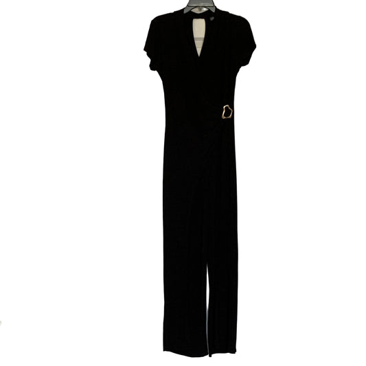 Vince Camuto Womens NWT Black short sleeve deep v jumpsuit S M
