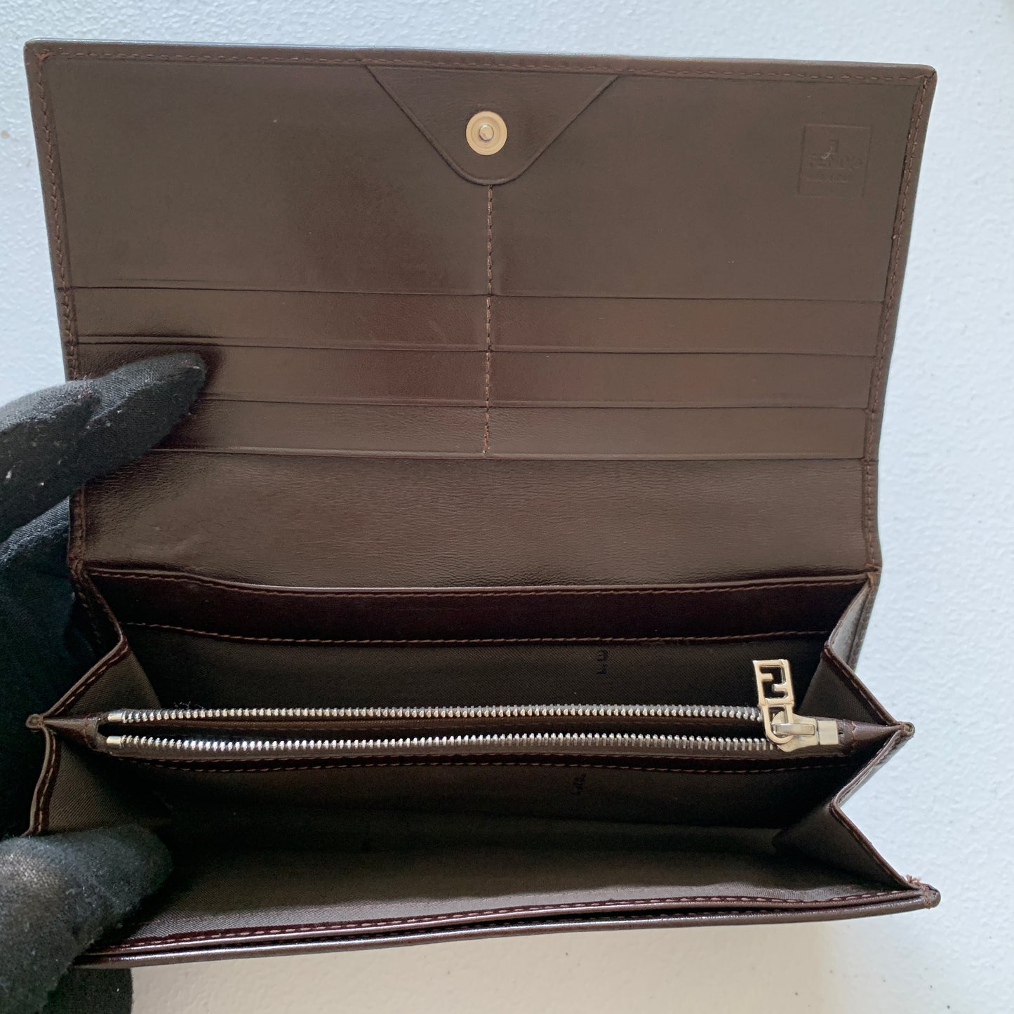 Fendi women’s zucca monogram long Wallet authentic with COA