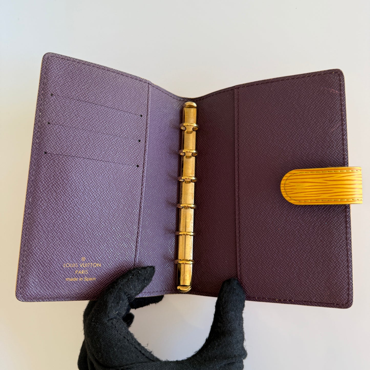 Louis Vuitton Epi leather yellow agenda planner unisex PM authentic with COA CA