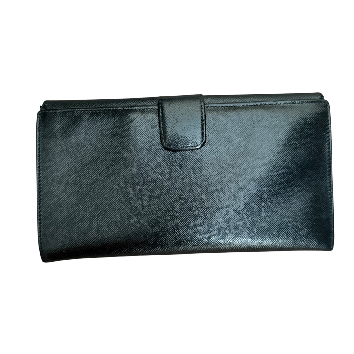PRADA block leather long wallet authentic with coa and card 7.8x4.2