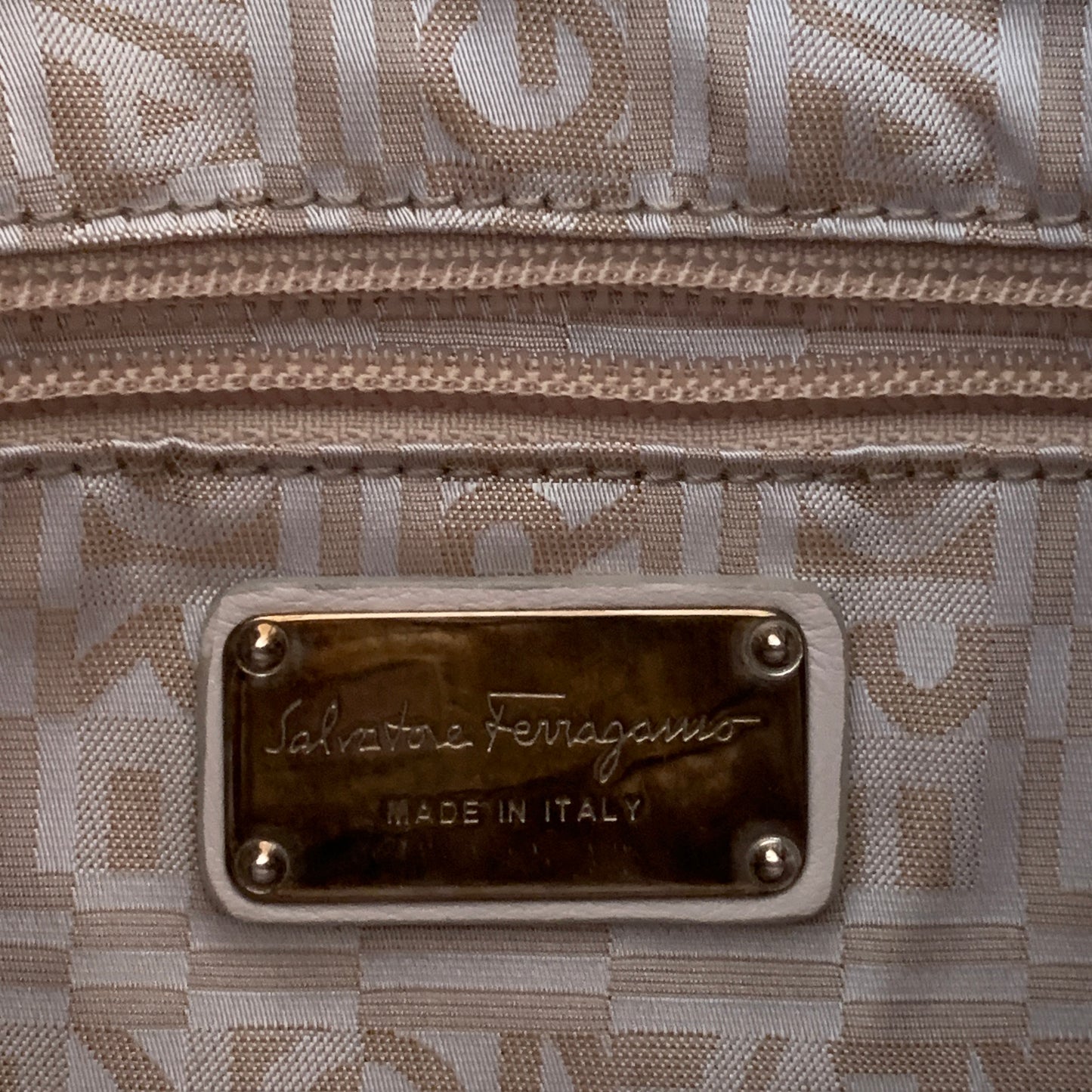 Ferragamo leather 2 tone hobo bag  authentic with COA