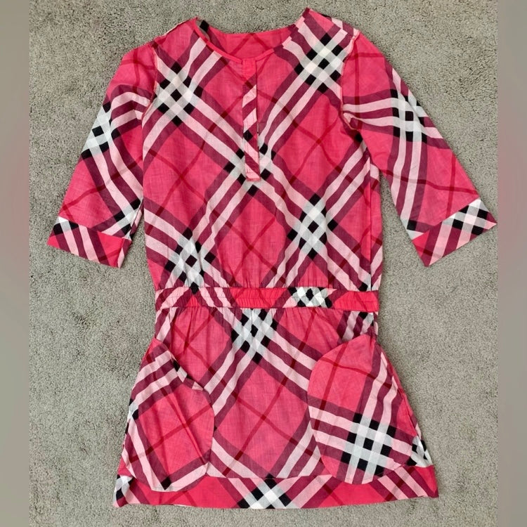 Authentic Burberry cotton check dress size M