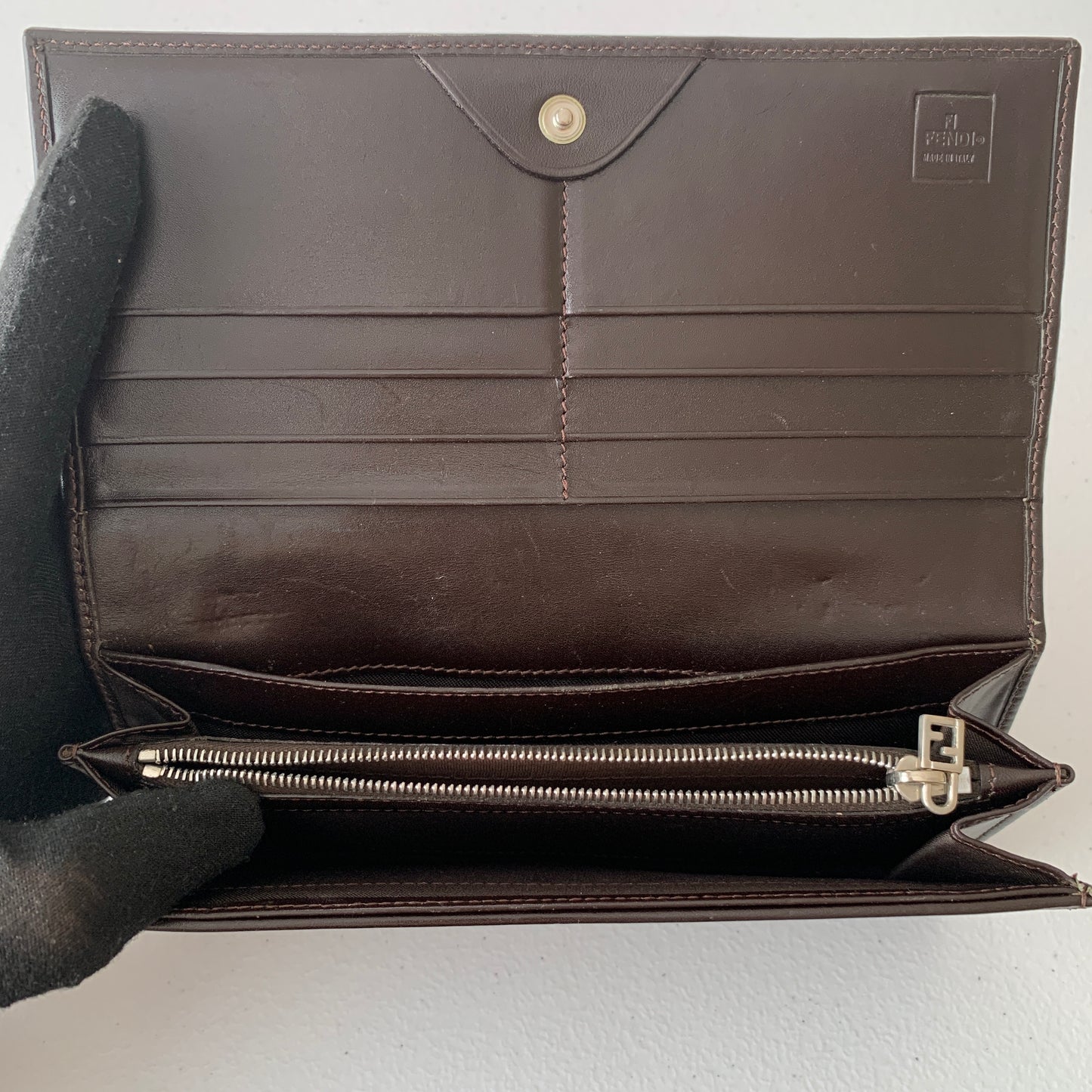 Fendi zucca monogram long wallet authentic with COA