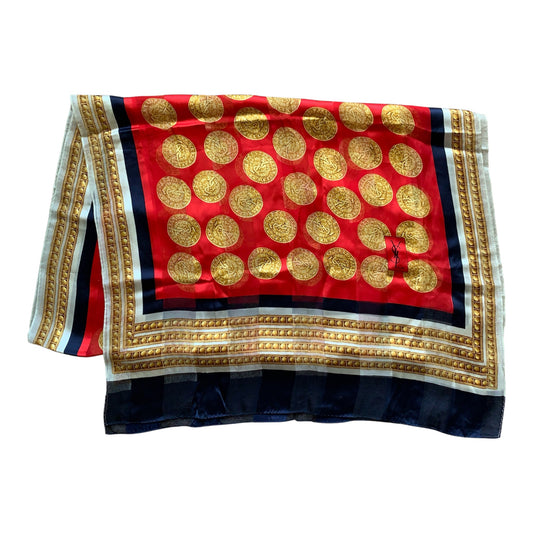 Yves Saint Laurent long silk scarf Authentic with COA 68x23