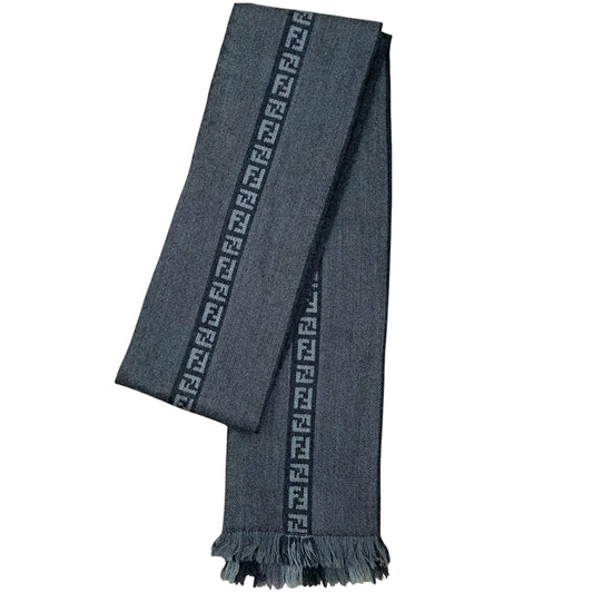 Fendi pure wool FF logoscarf authentic with coa 76 inch length 5.7 inch width