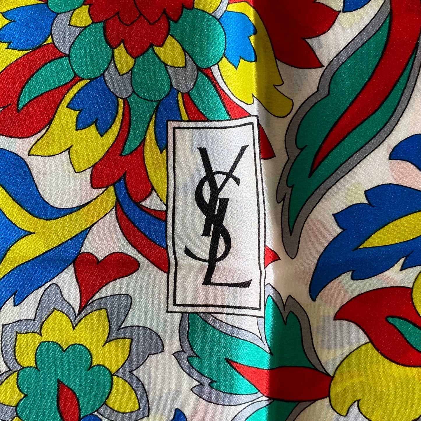 Yves Saint Laurent large silk scarf Authentic with COA 34 inch