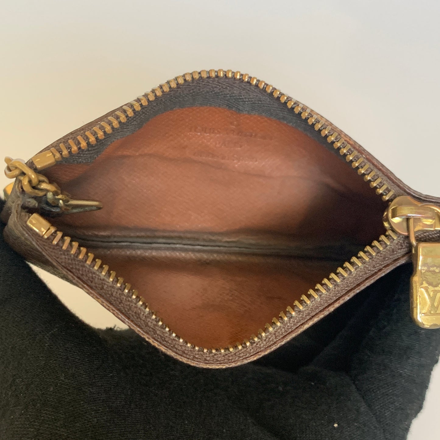 Louis Vuitton monogram Pochette Cles  key coin pouch CA0248 Authentic with COA