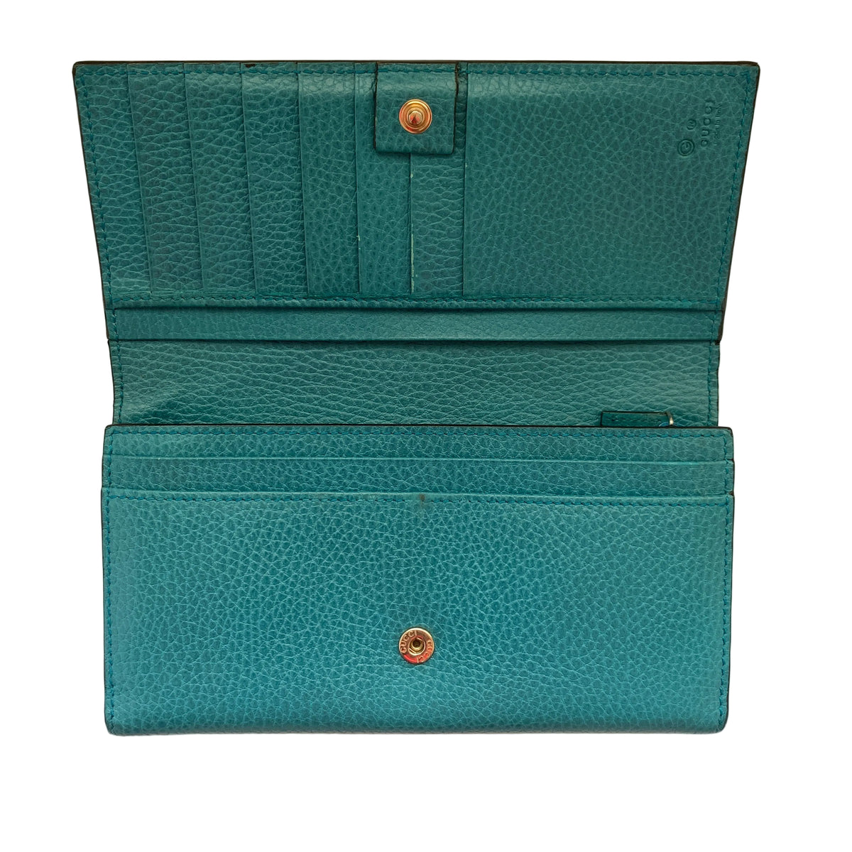 Gucci blue interlocking logo long wallet Authentic with COA 7.3x4