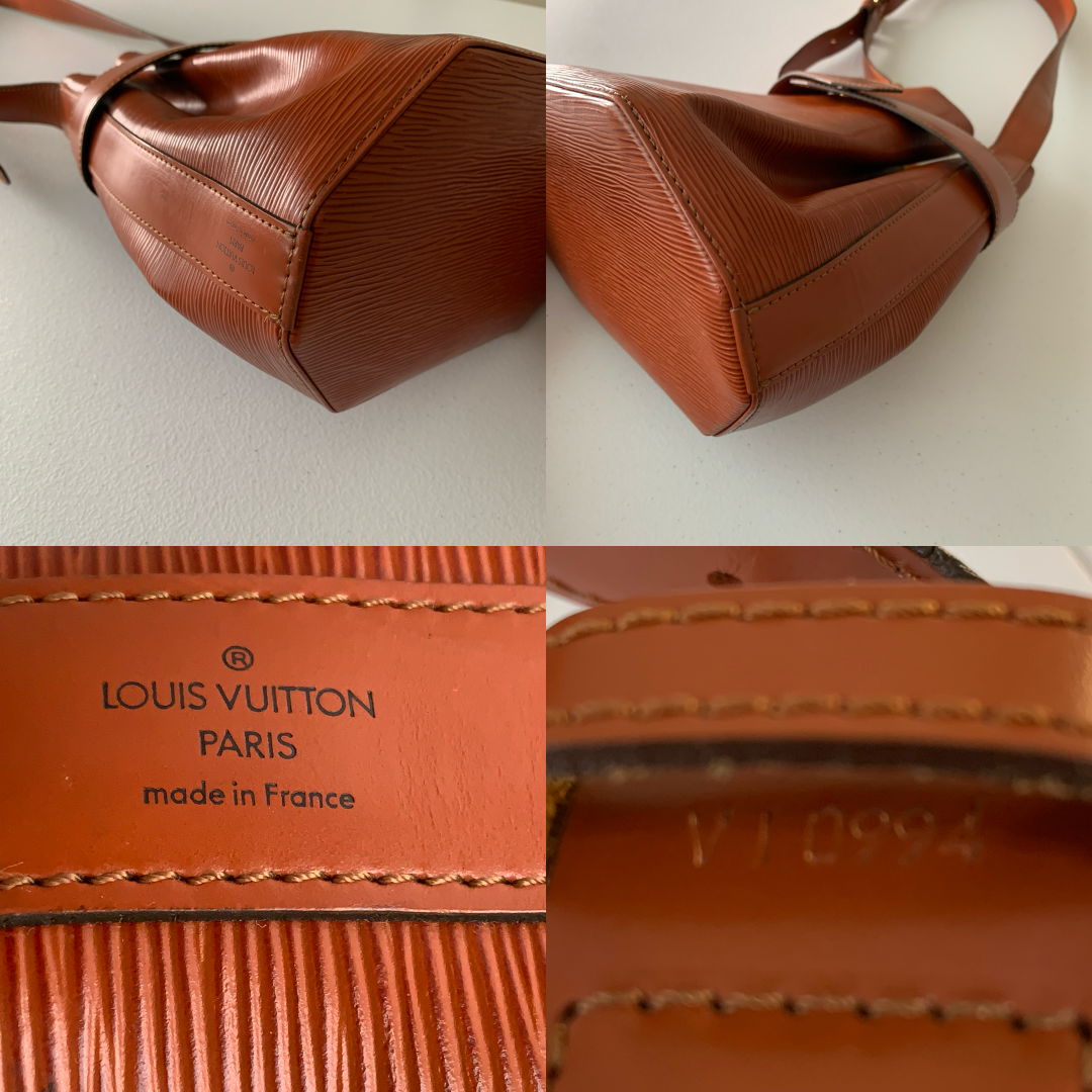 Louis Vuitton Epi brown leather shoulder bag authentic with COA