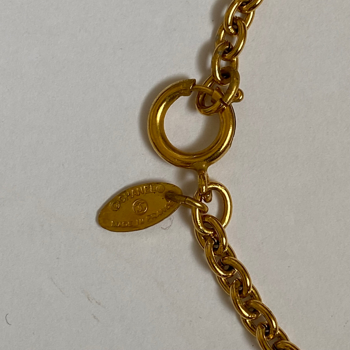 Chanel vintage gold plated CC mark pendant necklace Authentic with COA and box