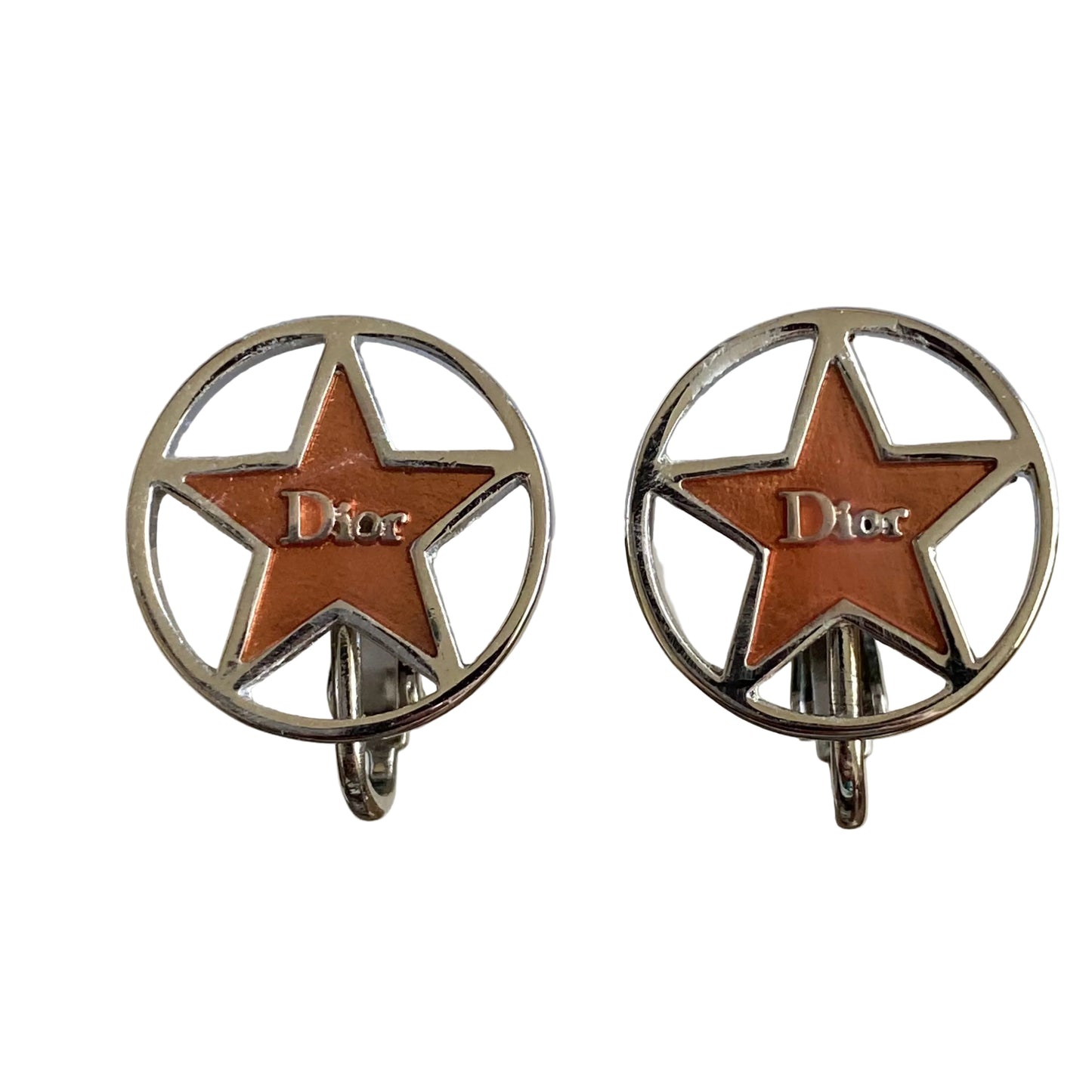 Dior logo star clip on Earring Authentic with coa 1.6cm or 0.63 inch diameter