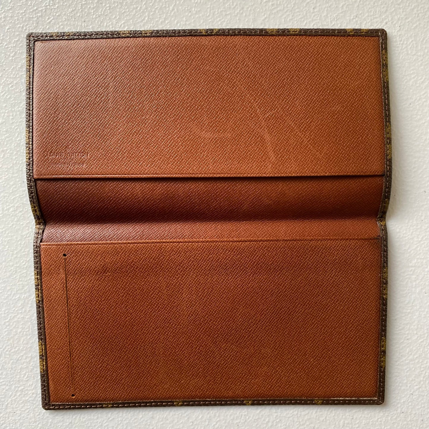 Louis Vuitton monogram long passport checkbook cover with COA