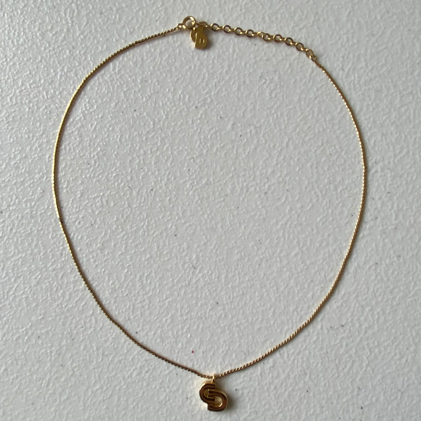 Dior CD initial gold plated necklace Authentic with COA dusty