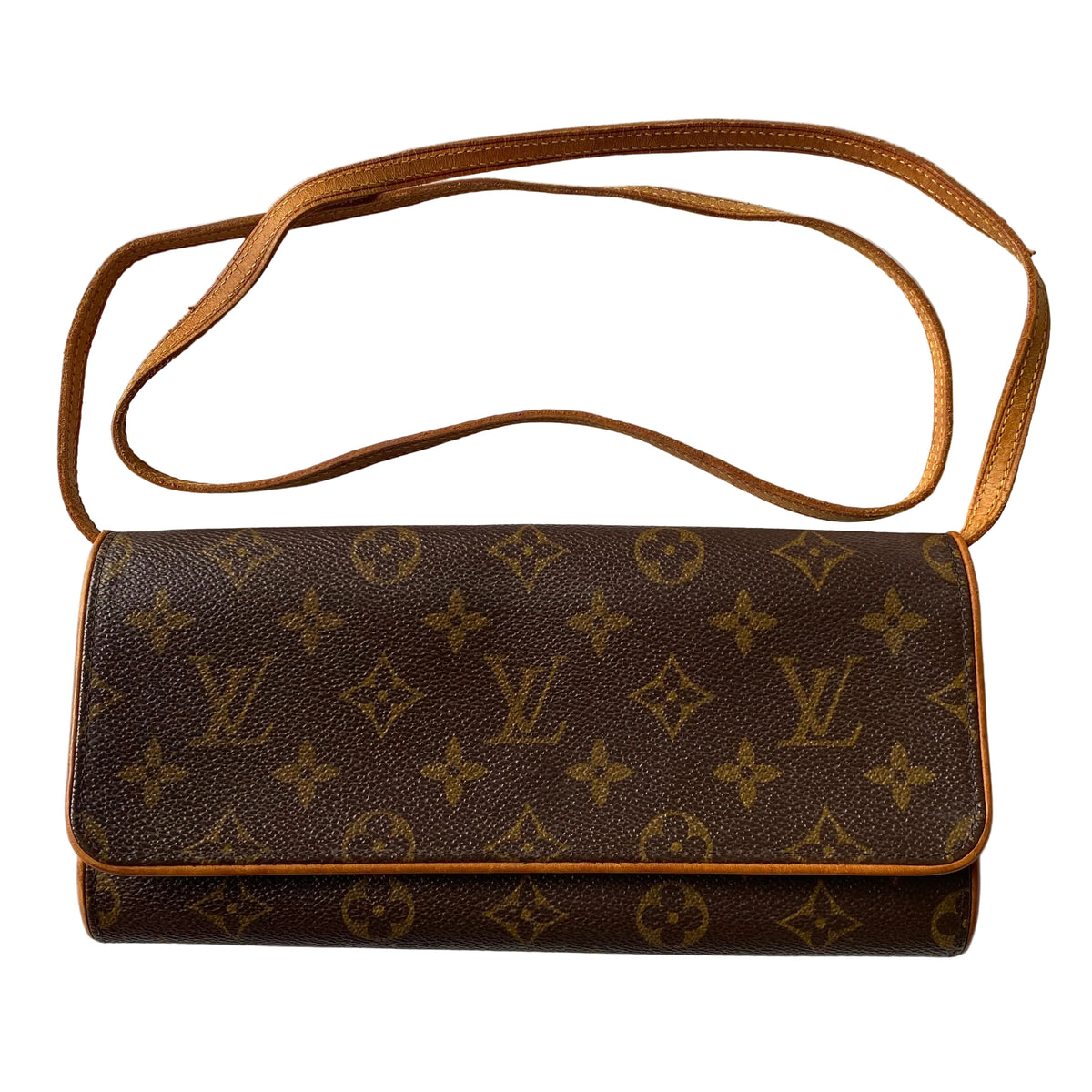 Louis Vuitton monogram Pochette Twin GM FL1001 crossbody bag Authentic with COA 9.6x4.8x1