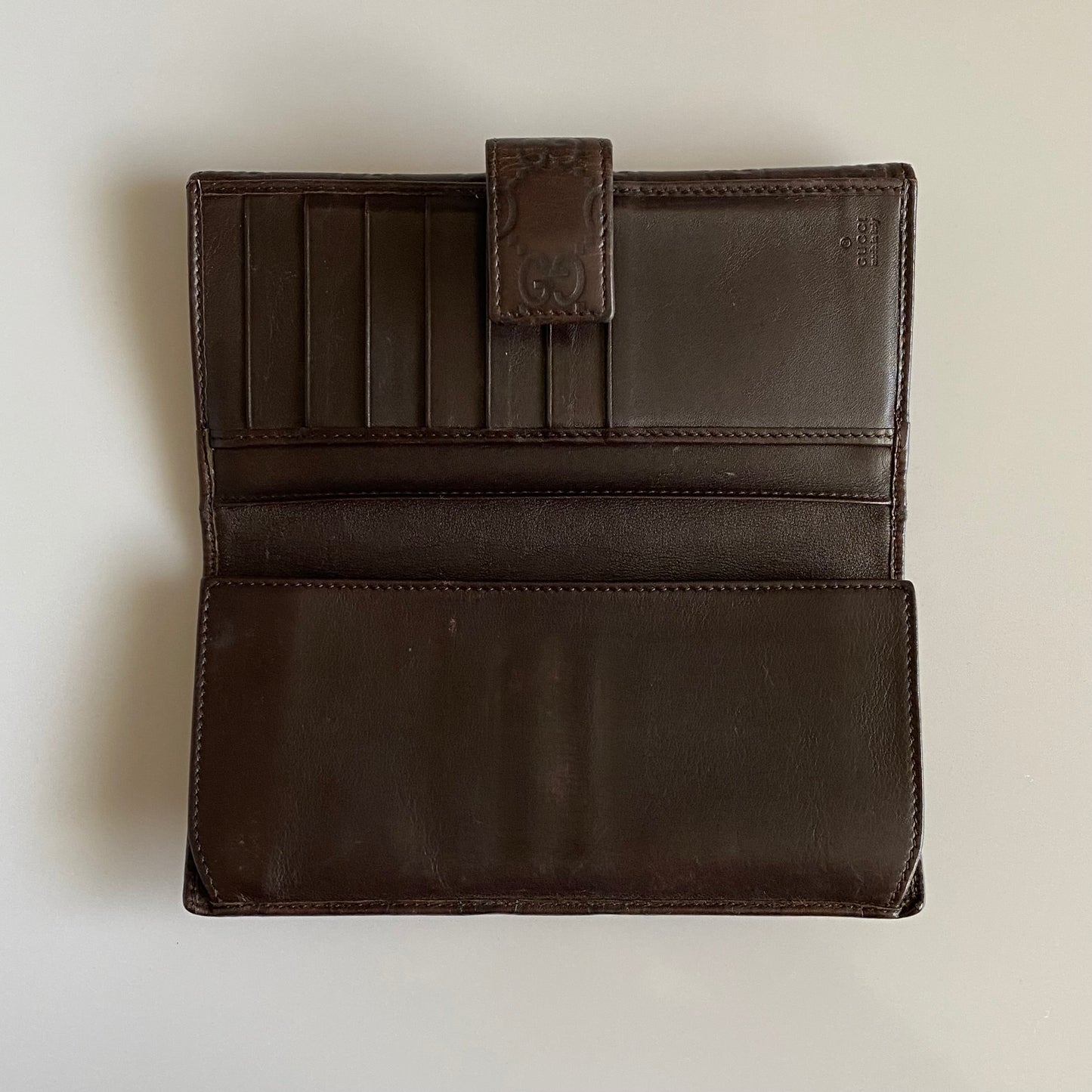 Gucci monogram leather long wallet authentic with coa