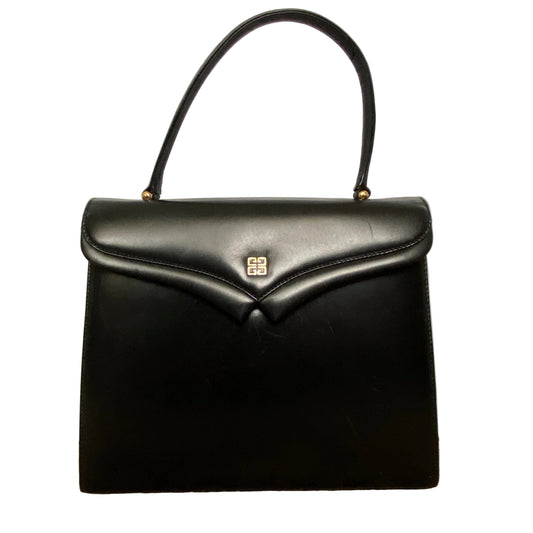 Givenchy vintage black leather tote bag Authentic with COA 9.7x8.2x3.5