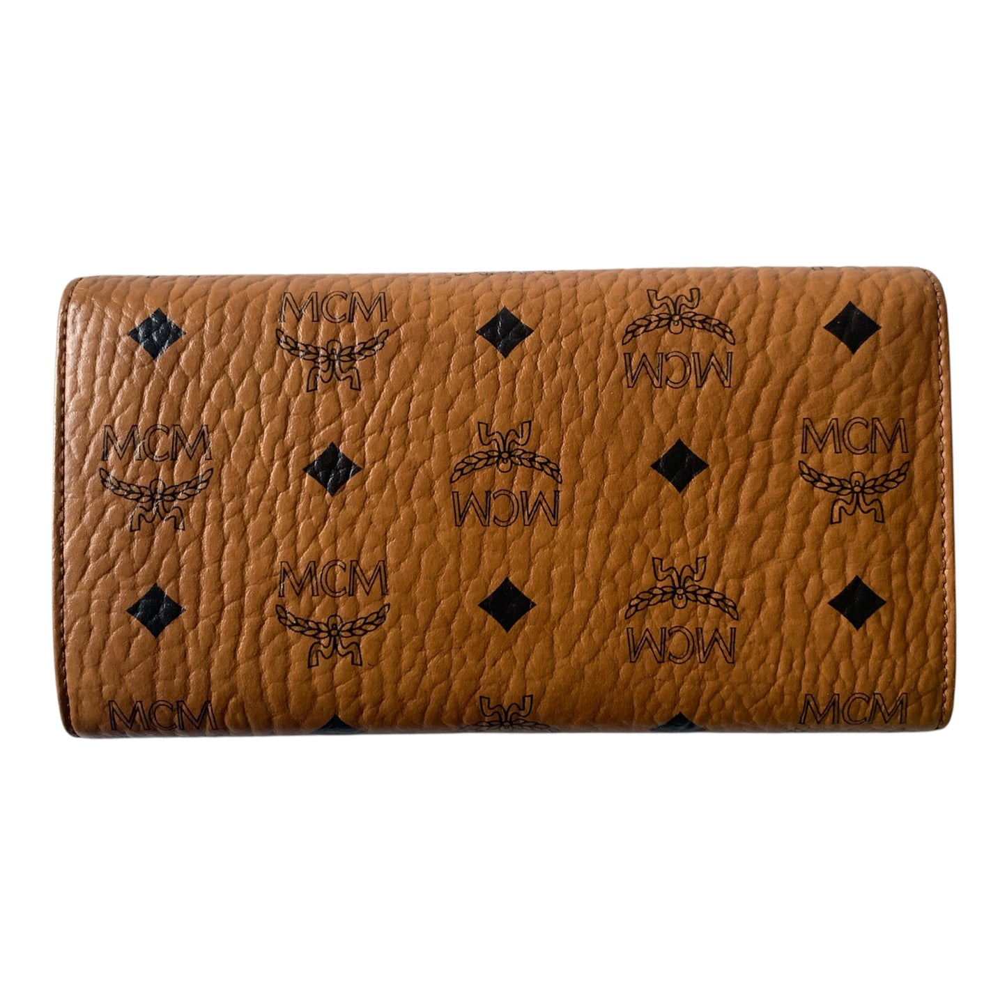MCM cognac visetos long wallet Authentic with COA