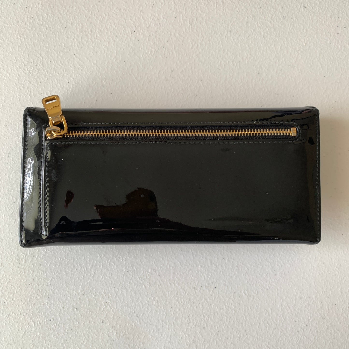 Miu miu black leather long wallet Authentic with COA box