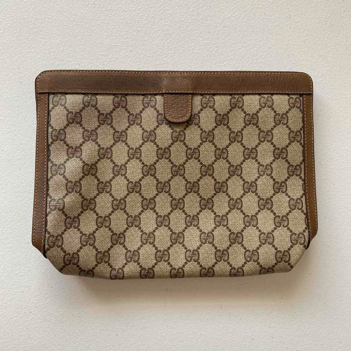 Gucci GG monogram sherry line clutch bag authentic with COA 11x8.3x2