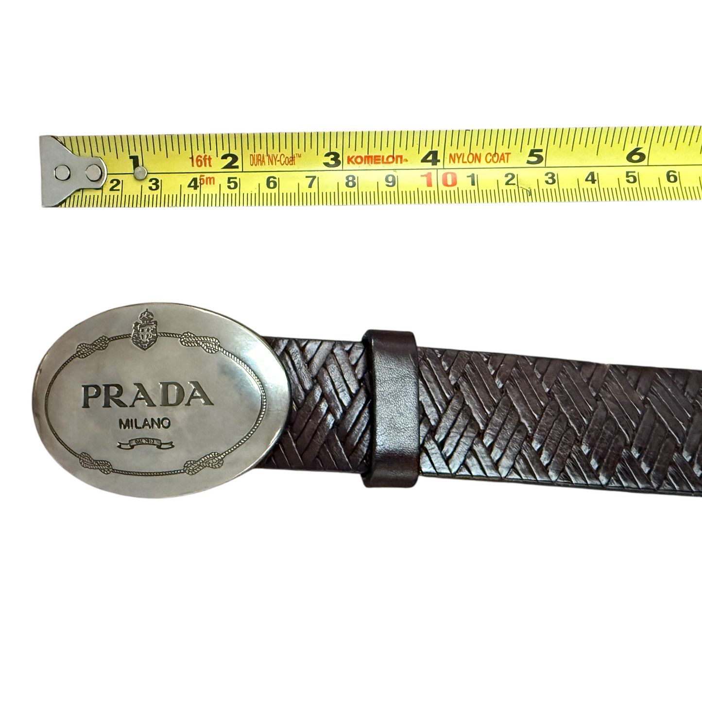 Prada brown leather Belt unisex authentic with COA size 95 cm 38”